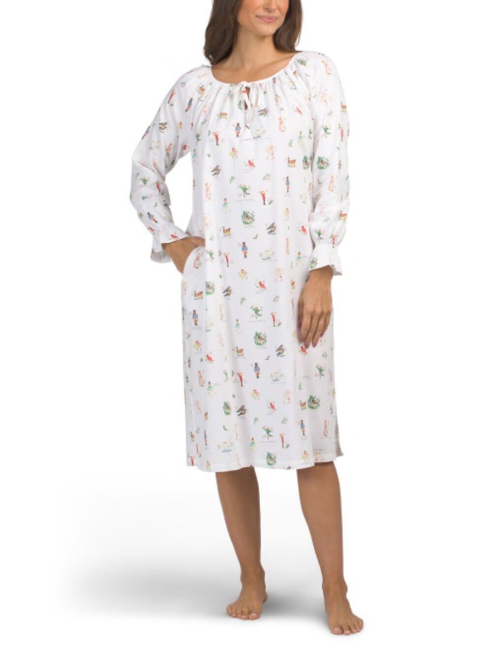PETITE PLUME Cotton Twill 12 Days Of Christmas Delphine Nightgown - Picture 5 of 6
